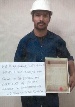 File photo of Makandar thanking the company for helping him get an engineering qualification. (Picture courtesy: Facebook/Al Suroor United Group)