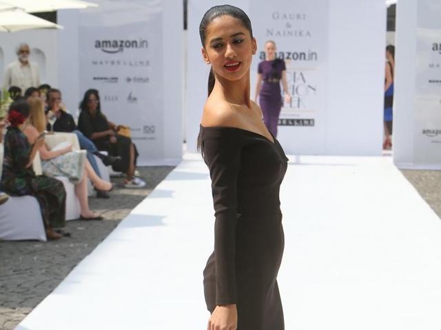 Gauri and Nainika’s version of the classic black dress with a sweetheart neckline. (Raajessh Kashyap/HT) 