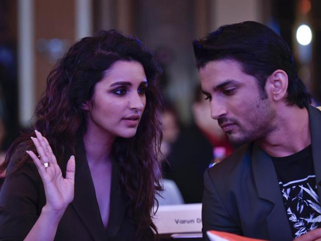 Parineeti Chopra in conversation with Sushant Singh Rajput. (Satish Bate/HT Photo) 