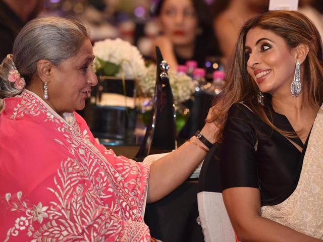 Jaya Bachchan and  Shweta Bachchan Nanda HT Most Stylish Awards 2016.   (Pratham Gokhale/HT Photo) 