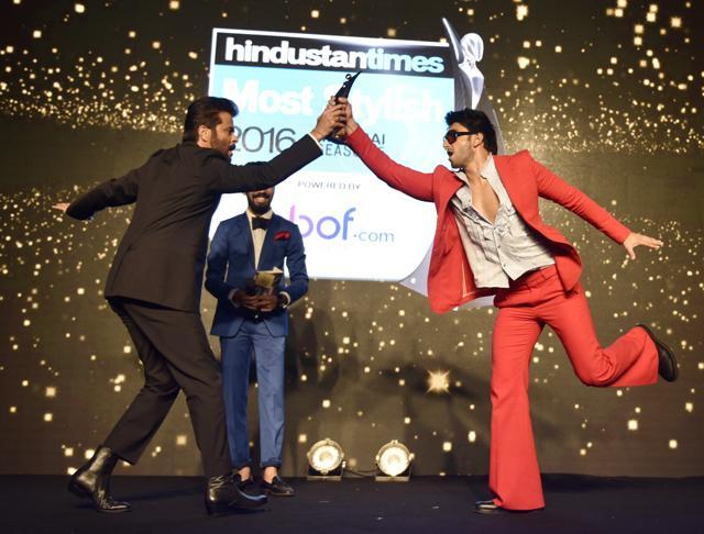 Ranveer Singh and Anil Kapoor were the two live wires at the event. (HT photo)