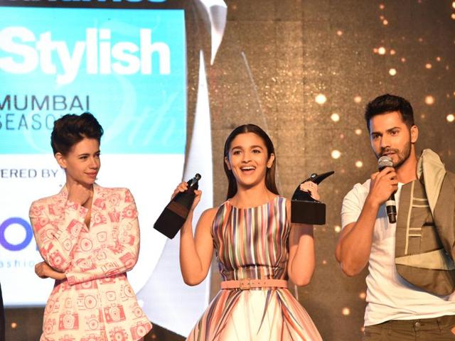 Kalki Koechlin, Ali Bhatt and Varun Dhawan. (Pratham Gokhale/HT Photo) 