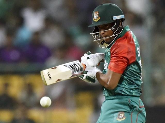 Bangladesh player Shakib Al Hasan during T20 World Cup league match at against Australia. (Vipin Kumar/HT Photo) Bangladesh player Shakib Al Hasan during T20 World Cup league match at against Australia. (Vipin Kumar/HT Photo)