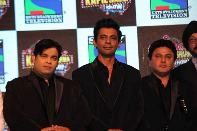 Sunil Grover and Ali Asgar at the trailer launch of their new show. (IANS) Sunil Grover and Ali Asgar at the trailer launch of their new show. (IANS)