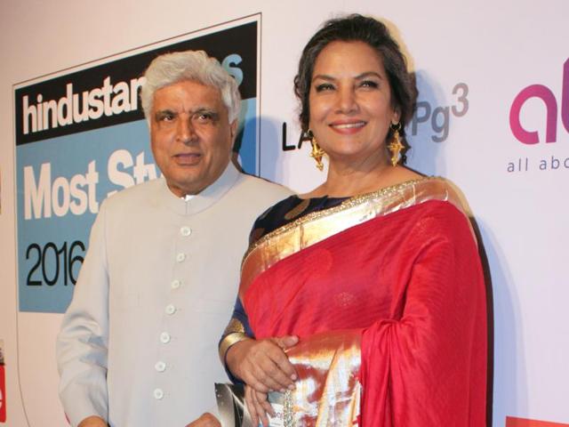Javed Akhtar and Shabana Azmi giving everyone relationship goals. (Shakti Yadav/ Hindustan Times) 