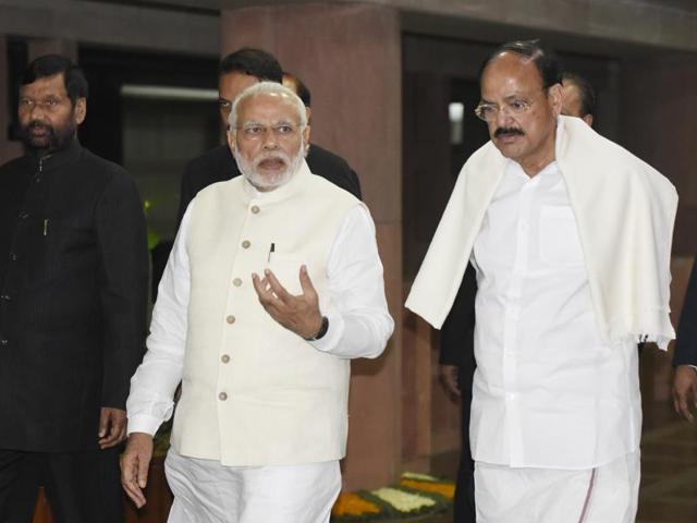 Union parliamentary affairs minister M Venkaiah Naidu addressing the gathering while moving political resolution at BJP national executive meeting on March 20, 2016. (Photo courtesy: M Venkaiah Naidu’s Twitter handle) Union parliamentary affairs minister M Venkaiah Naidu addressing the gathering while moving political resolution at BJP national executive meeting on March 20, 2016. (Photo courtesy: M Venkaiah Naidu’s Twitter handle)