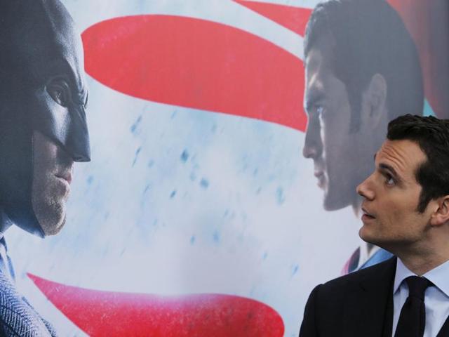 Superman Henry Cavill gazes upon his nemesis Batman at the New York premiere of Batman V Superman: Dawn Of Justice at Radio City Music Hall. (REUTERS) Superman Henry Cavill gazes upon his nemesis Batman at the New York premiere of Batman V Superman: Dawn Of Justice at Radio City Music Hall. (REUTERS)