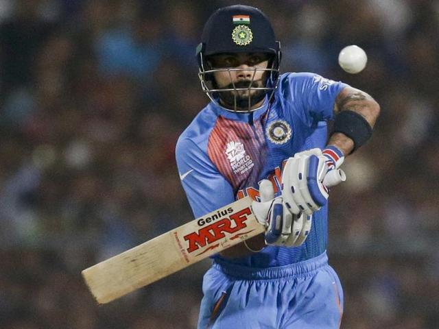 Like he did in the Asia Cup match against Pakistan, Virat Kohli was the anchor for India’s win against the arch rivals during the World T20 match in Kolkata on Saturday. (AP) Like he did in the Asia Cup match against Pakistan, Virat Kohli was the anchor for India’s win against the arch rivals during the World T20 match in Kolkata on Saturday. (AP)