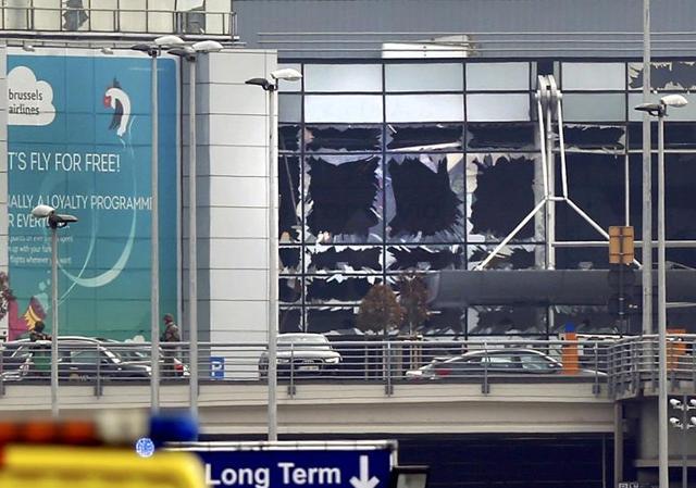 Broken windows of the Zaventem airport. (Reuters) Broken windows of the Zaventem airport. (Reuters)
