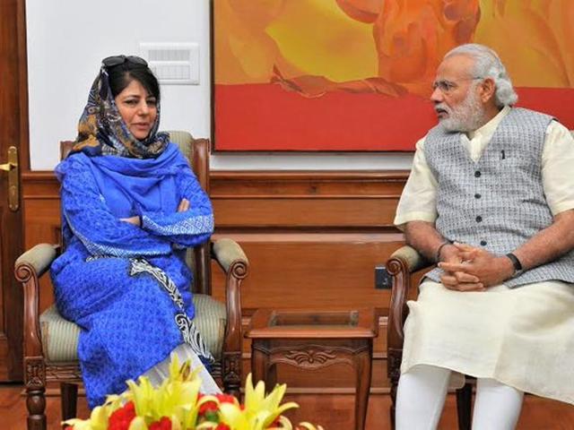PDP chief Mehbooba Mufti described her meeting with Prime Minister Narendra Modi as “positive”.(Press Information Bureau) PDP chief Mehbooba Mufti described her meeting with Prime Minister Narendra Modi as “positive”.(Press Information Bureau)