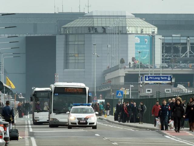 People are evacuated from Zaventem Airport in Brussels by bus after an explosion. (AP) People are evacuated from Zaventem Airport in Brussels by bus after an explosion. (AP)