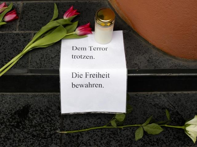 The European and the Belgian national flag set on half staff after terrorist attacks in Brussels in front of the Belgium Embassy in Berlin. (AP) The European and the Belgian national flag set on half staff after terrorist attacks in Brussels in front of the Belgium Embassy in Berlin. (AP)