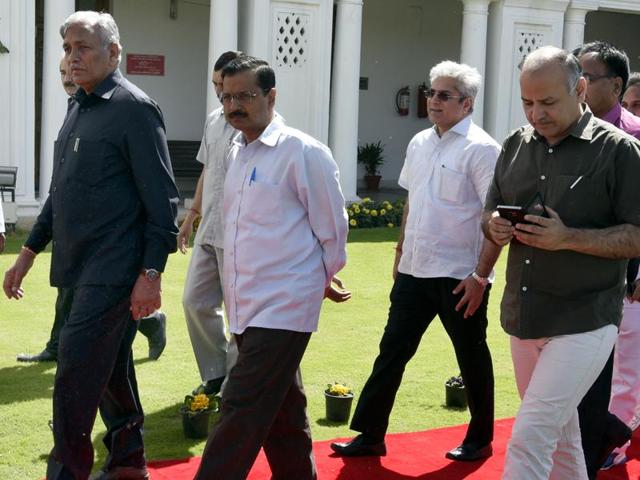 Delhi chief minister Arvind Kejriwal is likely to redistribute portfolios among his cabinet ministers when the budget session ends on March 31. (Sonu Mehta / Hindustan Times) Delhi chief minister Arvind Kejriwal is likely to redistribute portfolios among his cabinet ministers when the budget session ends on March 31. (Sonu Mehta / Hindustan Times)