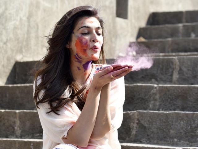 “My sister and I also played the dirty version of Holi by throwing each other in the mud. It used to take us an hour to wash the colours off,” she said. (Vidya Subramanian/HT photo) 