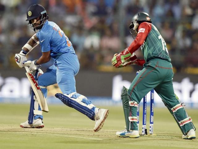 Indian player Shikhar Dhawa during T20 World Cup league match at against Bangladesh. (Vipin Kumar/HT Photo) Indian player Shikhar Dhawa during T20 World Cup league match at against Bangladesh. (Vipin Kumar/HT Photo)