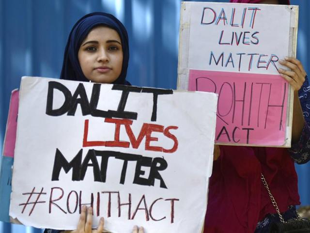 JNU students protested outside the HRD ministry demanding the removal of HCU VC Appa Rao. (Ravi Choudhary/HT File Photo) JNU students protested outside the HRD ministry demanding the removal of HCU VC Appa Rao. (Ravi Choudhary/HT File Photo)