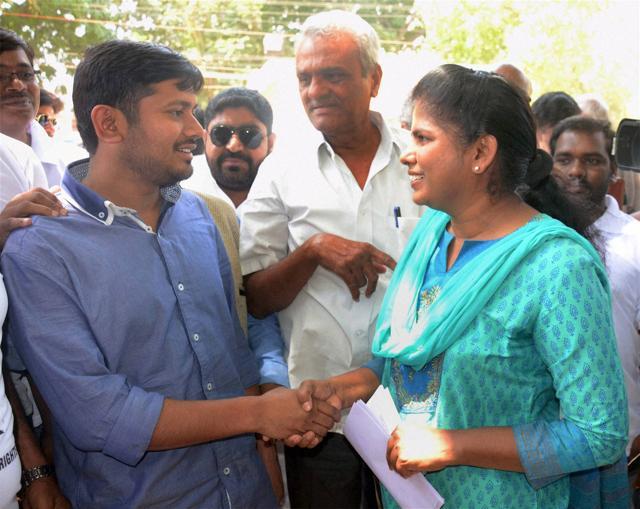JNUSU president Kanhaiya Kumar in Hyderabad. (PTI) JNUSU president Kanhaiya Kumar in Hyderabad. (PTI)