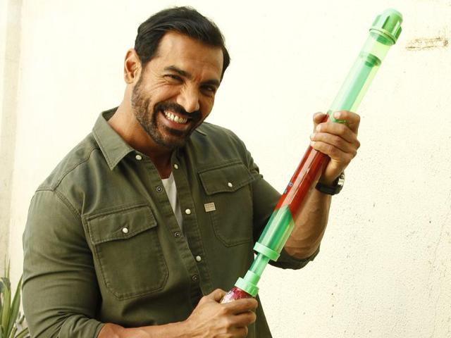 Actor John Abraham has urged all to play with colours and not water.(Waseem Gashroo/HT Photo)