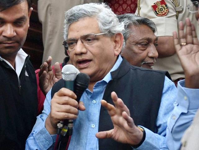 Sitaram Yechury demanded the release of students and faculty members of HCU, arrested for attacking VC Appa Rao’s residence. (PTI File Photo) Sitaram Yechury demanded the release of students and faculty members of HCU, arrested for attacking VC Appa Rao’s residence. (PTI File Photo)