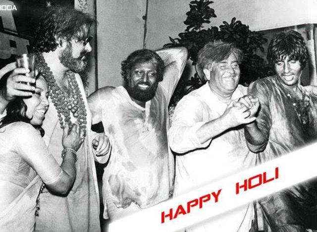 Amtabh Bachchan posted another picture on his Facebook. “Holi with Raj Kapoor ji at RK Studios .. years ago in the 70’s ..Here in the picture, left to right : Saroja Devi, Shammi Kapoor, Raj Kapoor , AB .. in the middle Joginder,” he wrote. Amtabh Bachchan posted another picture on his Facebook. “Holi with Raj Kapoor ji at RK Studios .. years ago in the 70’s ..Here in the picture, left to right : Saroja Devi, Shammi Kapoor, Raj Kapoor , AB .. in the middle Joginder,” he wrote.