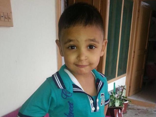 A photo of Ifthikhar Ahmad. The four-year-old spent a few days in prison after refusing to leave his father, Gulzar Ahmad Tantray, who was jailed after returning from Pakistan on Thursday. (Photo courtesy: Ansar Burney’s official Facebook Page) A photo of Ifthikhar Ahmad. The four-year-old spent a few days in prison after refusing to leave his father, Gulzar Ahmad Tantray, who was jailed after returning from Pakistan on Thursday. (Photo courtesy: Ansar Burney’s official Facebook Page)