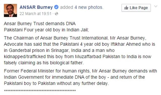 (Image courtesy: Ansar Burney’s official Facebook Page) (Image courtesy: Ansar Burney’s official Facebook Page)
