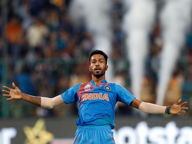 Pandya was able to keep his calm in the situation and he claimed two wickets and gave away 10 runs in the final over. (AP Photo) Pandya was able to keep his calm in the situation and he claimed two wickets and gave away 10 runs in the final over. (AP Photo)