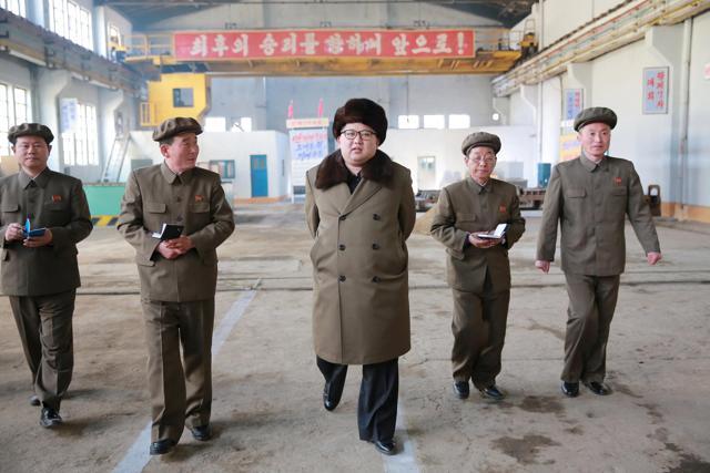 North Korean leader Kim Jong Un (C) visits the February 11 plant at the Ryongsong Machine Complex in this undated photo released by North Korea's Korean Central News Agency (KCNA) (REUTERS) North Korean leader Kim Jong Un (C) visits the February 11 plant at the Ryongsong Machine Complex in this undated photo released by North Korea's Korean Central News Agency (KCNA) (REUTERS)