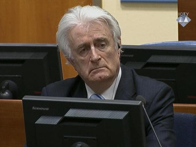 In this image taken from video Bosnian Serb wartime leader Radovan Karadzic listens to his sentence at the International Criminal Tribunal for Former Yugoslavia (ICTY) in The Hague. (AP) In this image taken from video Bosnian Serb wartime leader Radovan Karadzic listens to his sentence at the International Criminal Tribunal for Former Yugoslavia (ICTY) in The Hague. (AP)