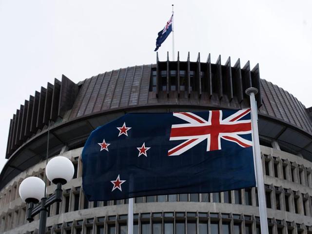 The current New Zealand flag flies on Parliament buildings in Wellington's Central Cusiness District on Thursday. (AFP Photo) The current New Zealand flag flies on Parliament buildings in Wellington's Central Cusiness District on Thursday. (AFP Photo)