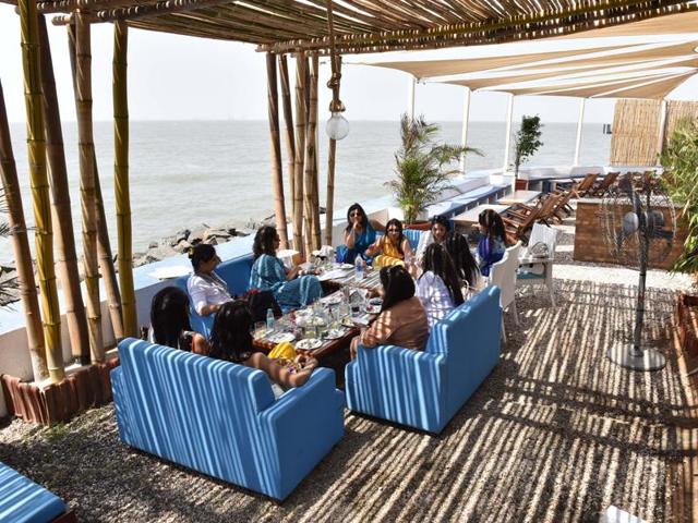 The two-month old restaurant Broadwalk at Alibaug.(Pratham Gokhale/HT Photo)