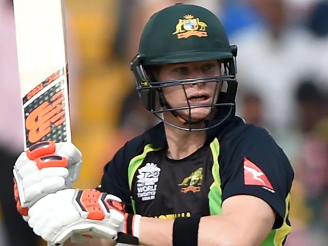 Australia's captain Steve Smith plays a shot during the World T20 cricket tournament match. (AFP Photo) Australia's captain Steve Smith plays a shot during the World T20 cricket tournament match. (AFP Photo)