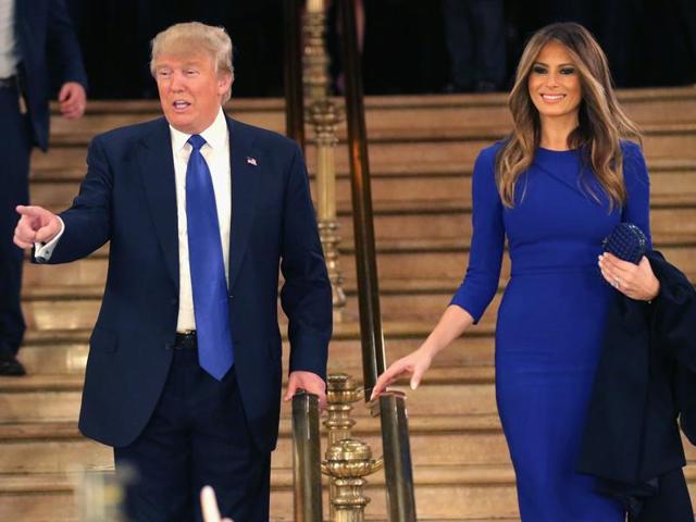 Republican presidential candidate Donald Trump and his wife Melania after a debate sponsored by Fox News at the Fox Theatre on March 3, 2016 in Detroit, Michigan. (AFP file) Republican presidential candidate Donald Trump and his wife Melania after a debate sponsored by Fox News at the Fox Theatre on March 3, 2016 in Detroit, Michigan. (AFP file)