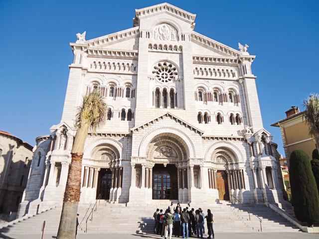 The Monaco Cathedral houses the burial places of the Grimaldi family.