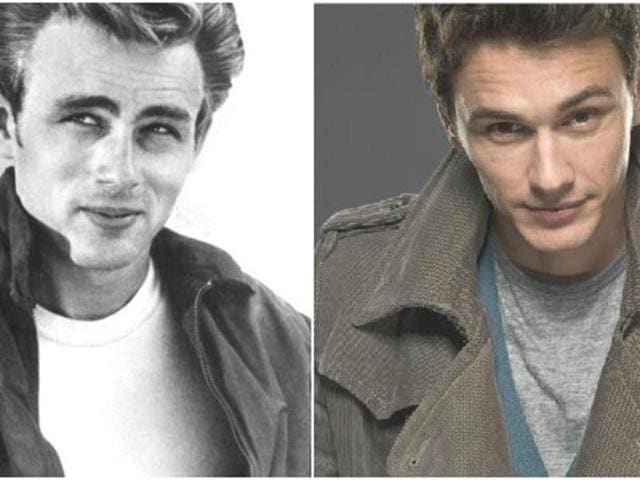 Apart from their first names, James Dean (left) and James Franco have a jawline that can cut diamonds and such sultry eyes, that...uh...let’s not even go there. (HT PHOTO)