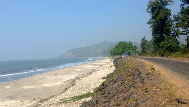 The road that joins Srivardhan to Diveagar runs hugging the coastline (Ananya Ghosh) The road that joins Srivardhan to Diveagar runs hugging the coastline (Ananya Ghosh)