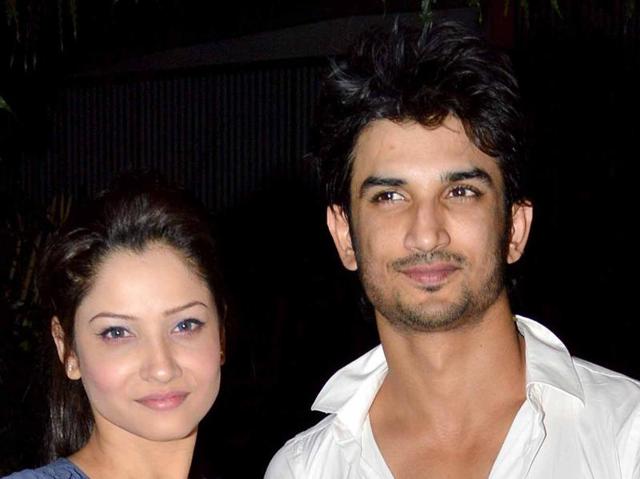 Ankita Lokhande and Sushant Singh Rajput at the Kai Po Che success party.(Yogen Shah)