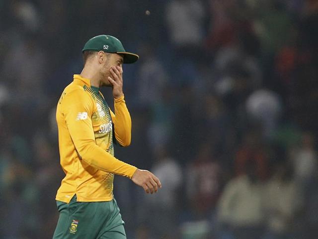 The South Africa players are a disappointed lot after the loss on Friday ended their WT20 campaign.(AFP)