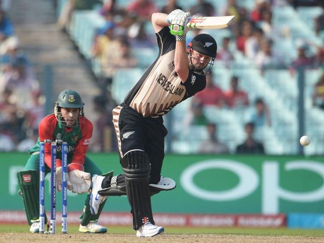 New Zealand's Colin Munro plays a shot during the World T20 cricket tournament match between Bangladesh and New Zealand at The Eden Gardens. (AFP Photo) New Zealand's Colin Munro plays a shot during the World T20 cricket tournament match between Bangladesh and New Zealand at The Eden Gardens. (AFP Photo)
