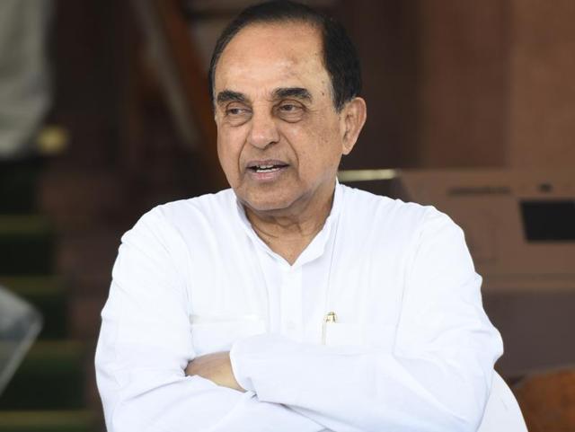 New Delhi, India- March 16, 2016: BJP Leader and member of parliament Subramanian Swamy during the parliament Budget Session in New Delhi, India on Wednesday, March 16, 2016. ( Photo by Sonu Mehta/ Hindustan Times)(Hindustan Times)