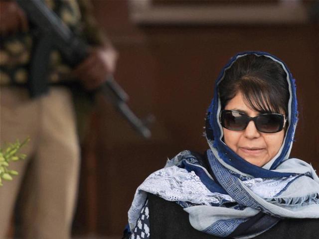 Prime Minister Narendra Modi with PDP leader Mehbooba Mufti in New Delhi on March 22. (PTI) Prime Minister Narendra Modi with PDP leader Mehbooba Mufti in New Delhi on March 22. (PTI)