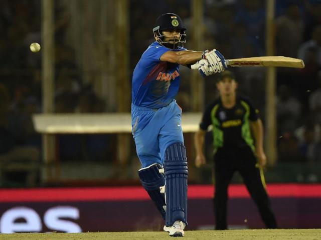 Kohli hits a shot.  (AFP) 
