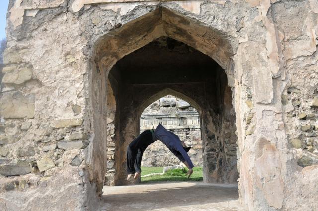 A Kashmiri youth practices his Parkour skills in Srinagar. (Waseem Andrabi/ Hindustan Times) A Kashmiri youth practices his Parkour skills in Srinagar. (Waseem Andrabi/ Hindustan Times)