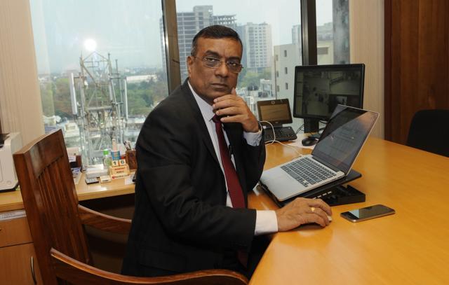 Chandrashekhar Ghosh, MD & CEO of Bandhan Bank at his office in Kolkata.(HT Archive)