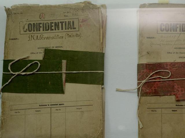 Files relating to Indian freedom fighter Netaji Subhas Chandra Bose are displayed at the Police Museum in Kolkata. (AFP) Files relating to Indian freedom fighter Netaji Subhas Chandra Bose are displayed at the Police Museum in Kolkata. (AFP)