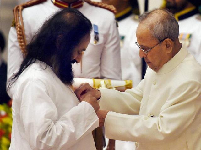 Padma Vibhushan to spiritual guru Sri Sri Ravi Shankar. (PTI)