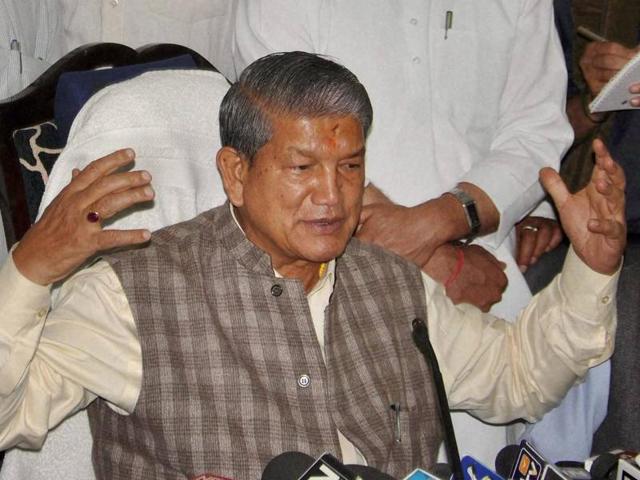 Uttarakhand’s former chief minister, Harish Rawat, addresses a press conference in Dehradun. (PTI) Uttarakhand’s former chief minister, Harish Rawat, addresses a press conference in Dehradun. (PTI)
