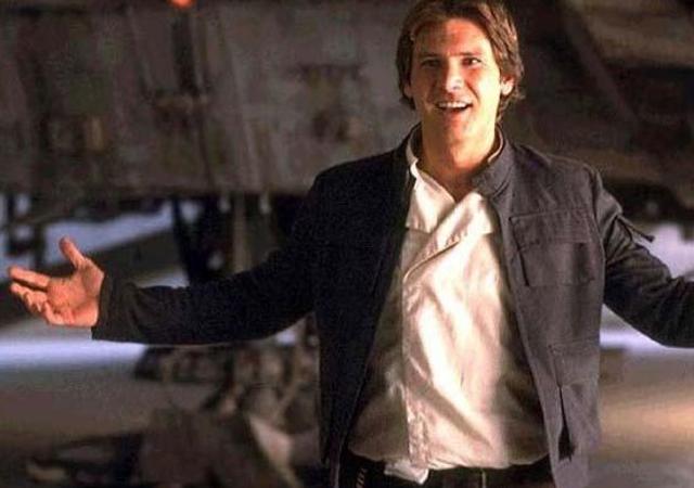 Back in the good old days: Young Han Solo rocks his famous jacket.