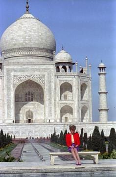 Princess Diana of Wales sits in front of the Taj Mahal in Agra in this file photograph from 1992. (Reuters file) Princess Diana of Wales sits in front of the Taj Mahal in Agra in this file photograph from 1992. (Reuters file)