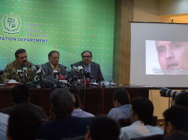 A TV grab of Kul Bhushan Yadav, arrested by Pakistan on charges of espionage. (PTI)